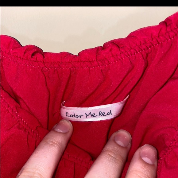 HOT PINK MINI DRESS WITH ELASTIC WAISTband - Picture 4 of 7